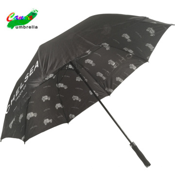 Two canopy photography big size golf umbrella with picture printing inside 2 layer 72 inch umbrella